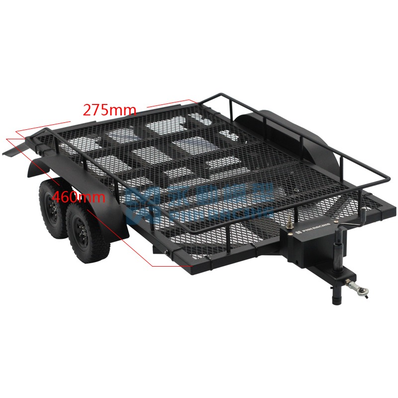 1: 10 Double axle metal black trailer PMM59676